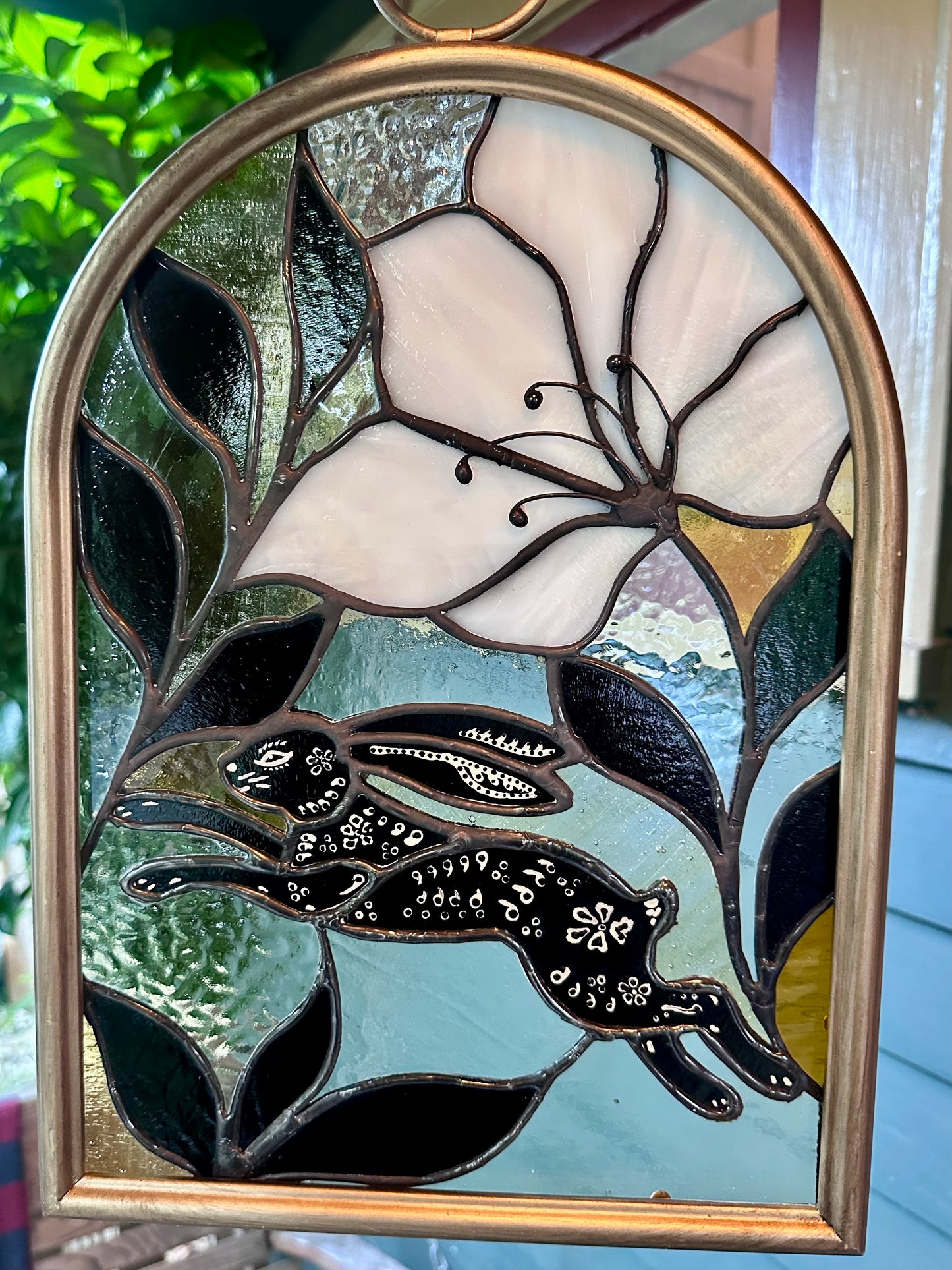 Folk Art Rabbit Panel (Framed)