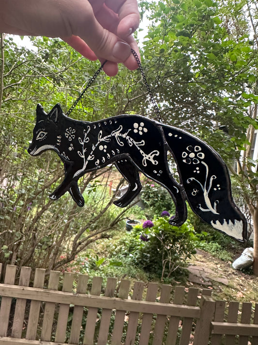 Folk Art Fox Suncatcher