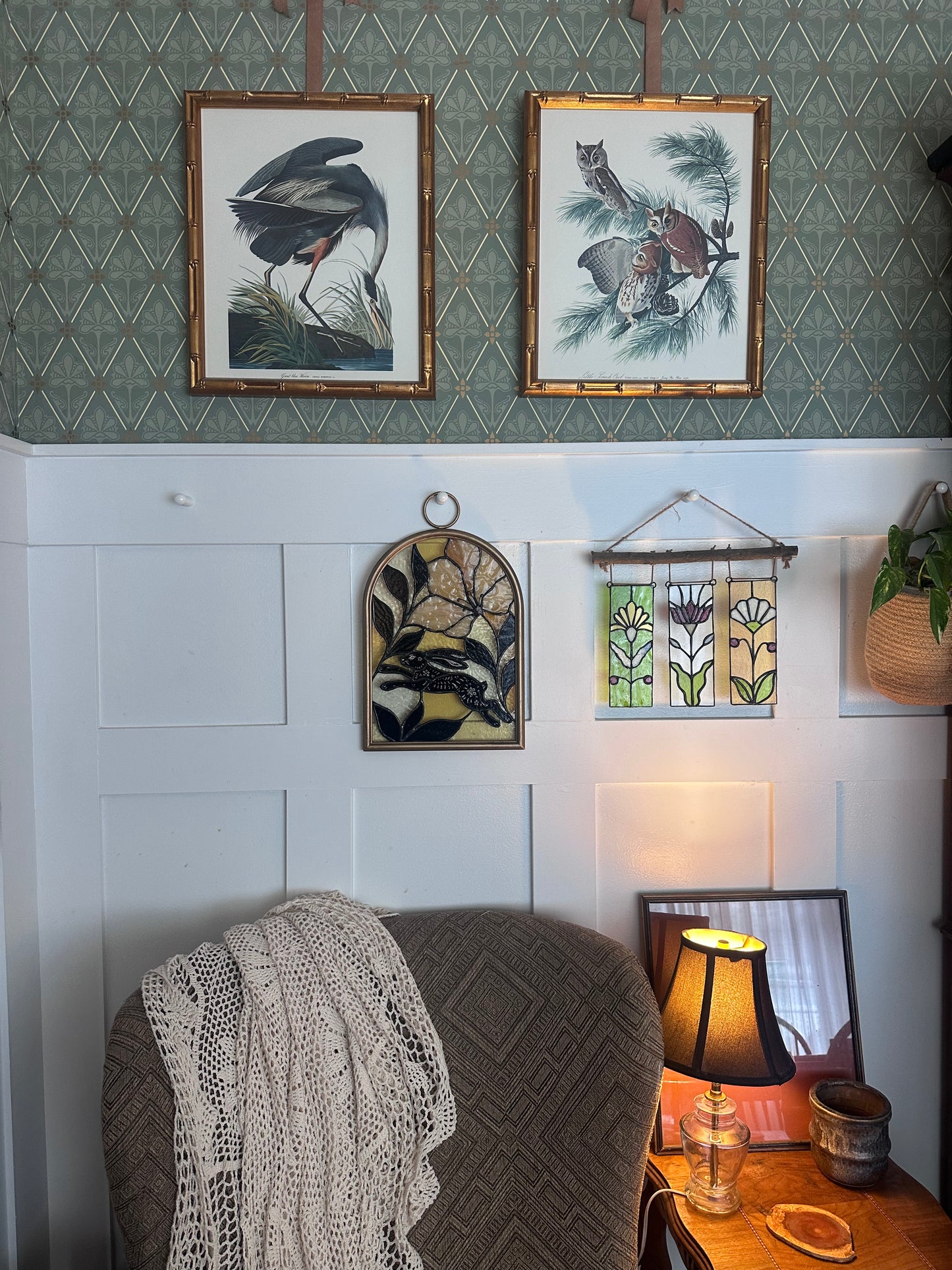 Folk Art Rabbit Panel (Framed)