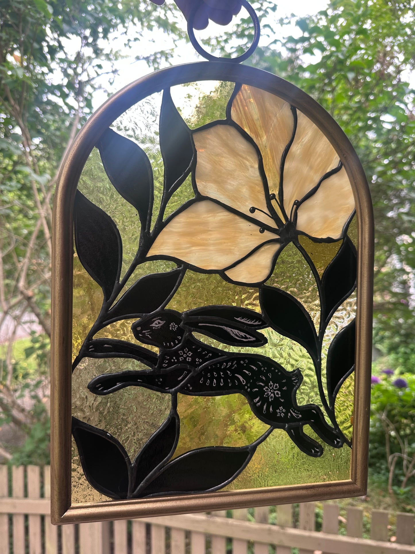 Folk Art Rabbit Panel (Framed)