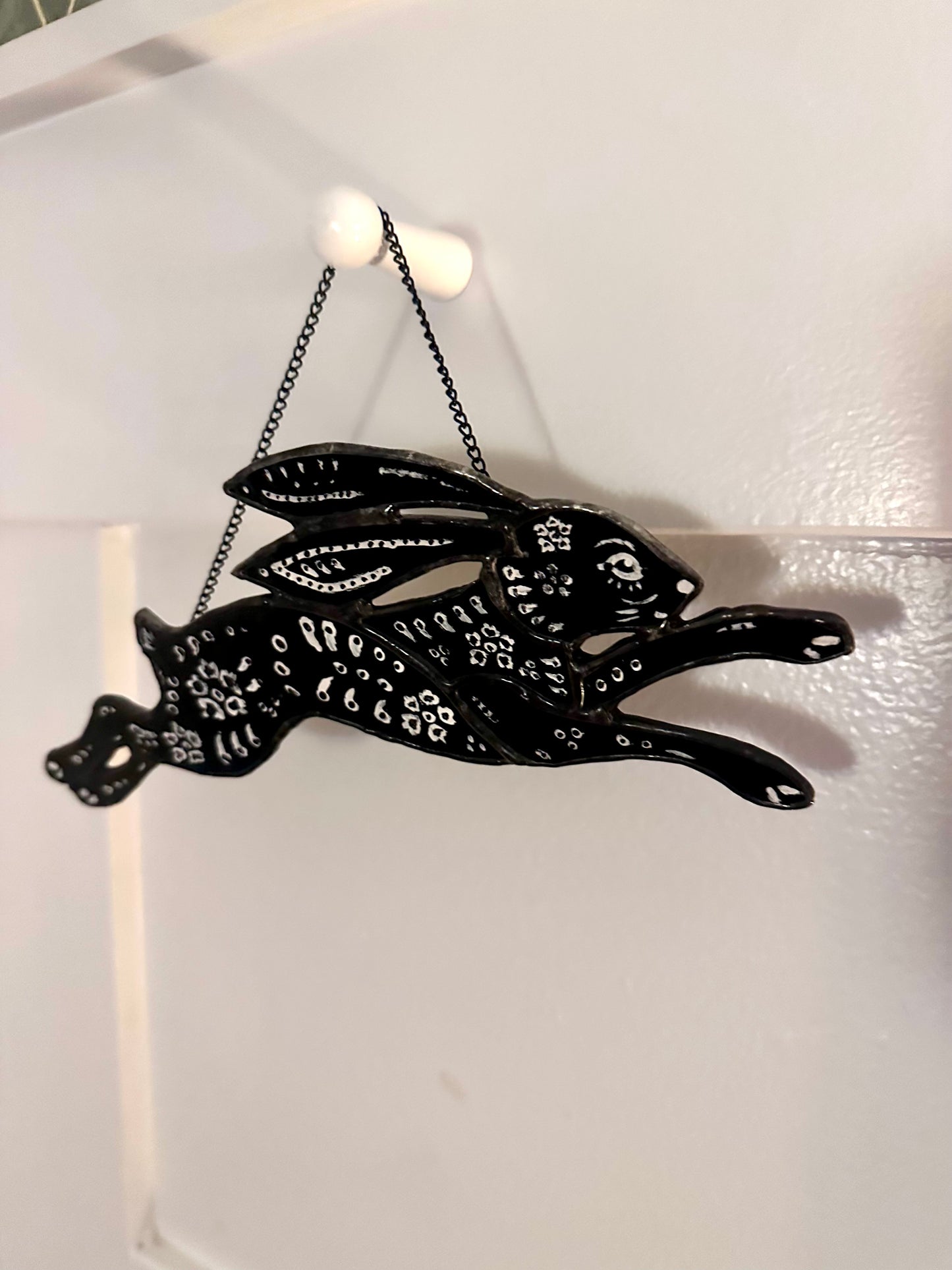 Folk Art Rabbit Suncatcher
