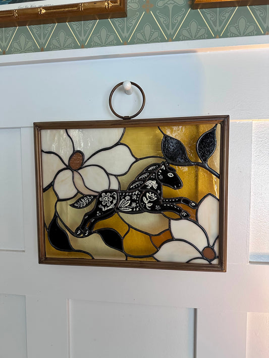 Folk Art Horse Panel (Framed)