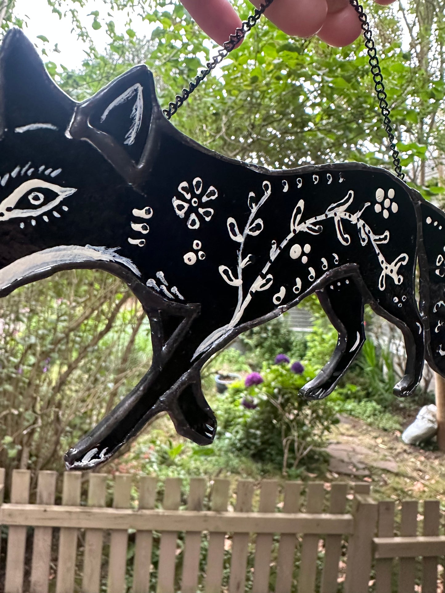 Folk Art Fox Suncatcher