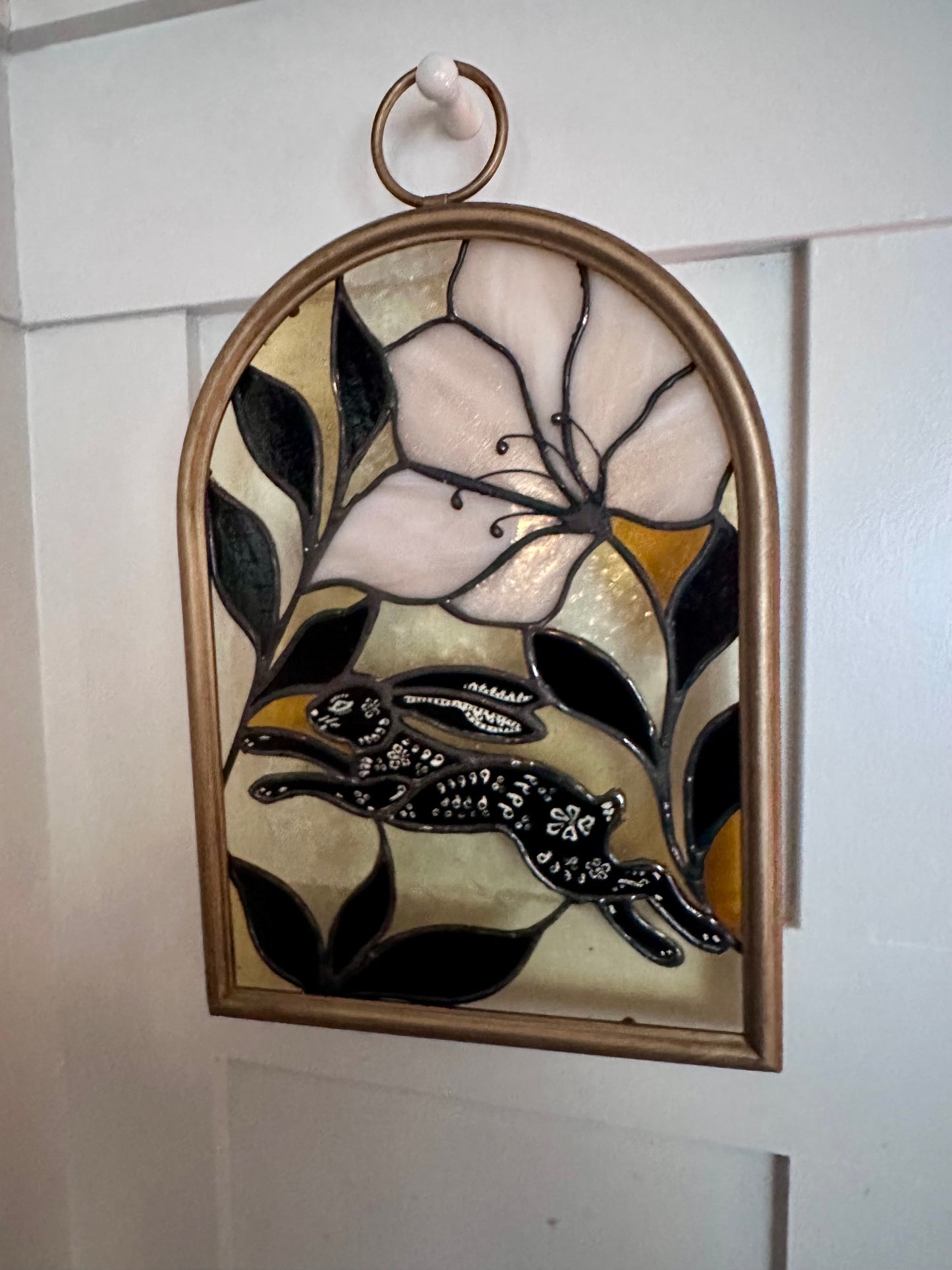 Folk Art Rabbit Panel (Framed)