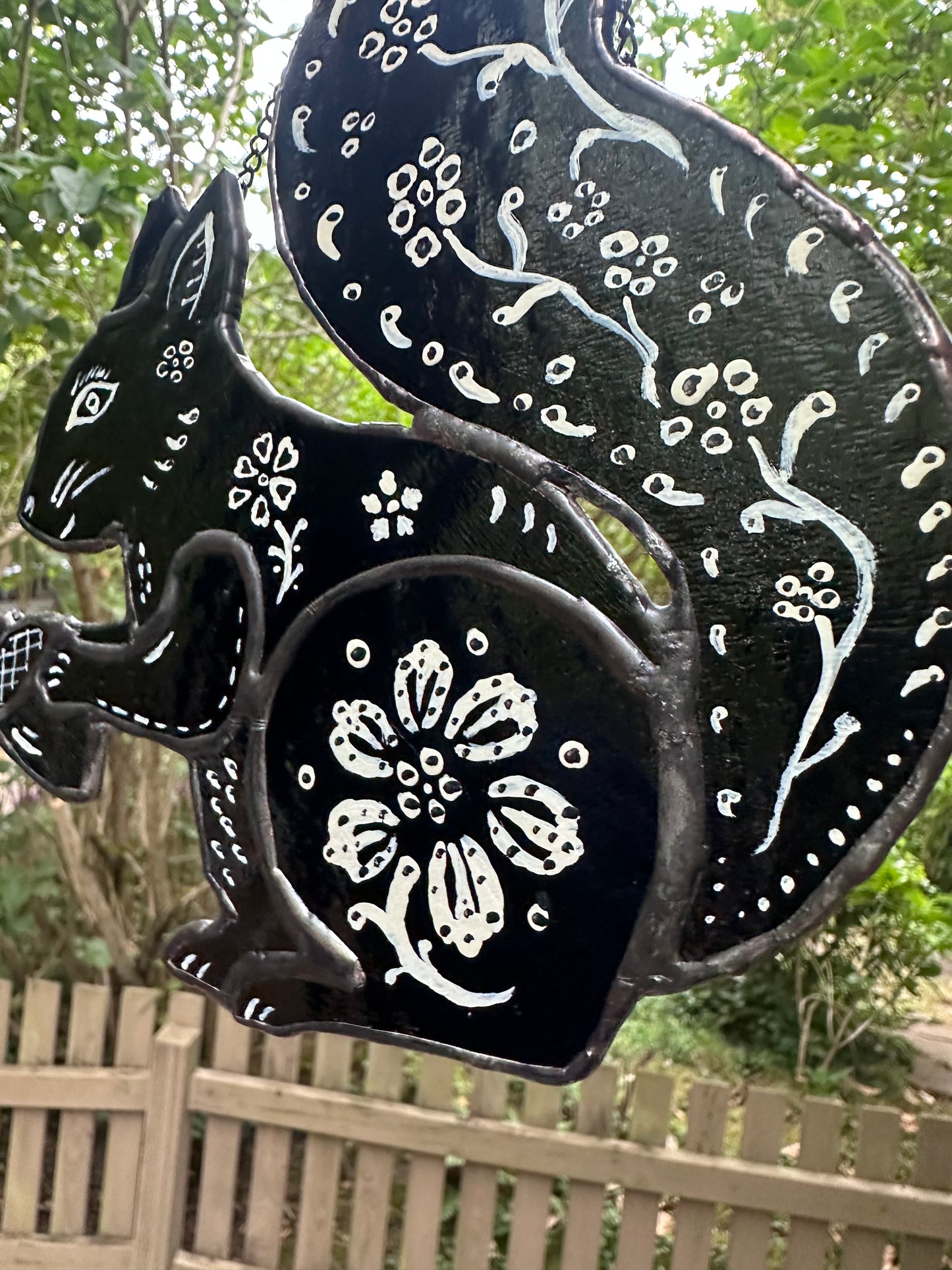 Folk Art Squirrel Suncatcher