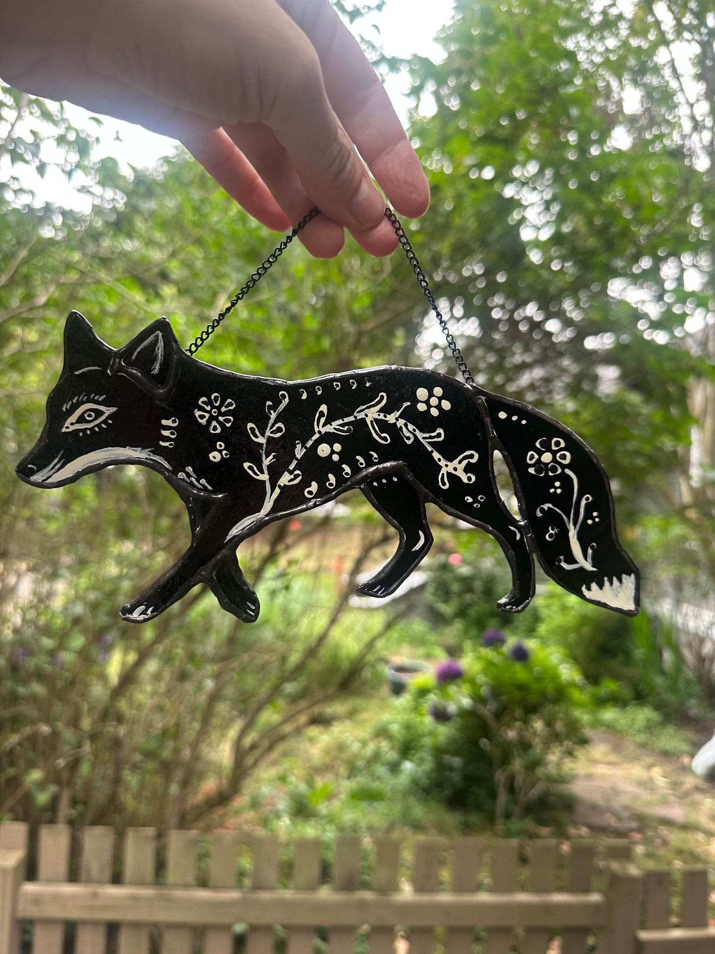 Folk Art Fox Suncatcher