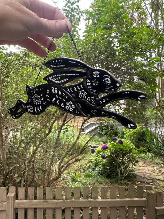 Folk Art Rabbit Suncatcher