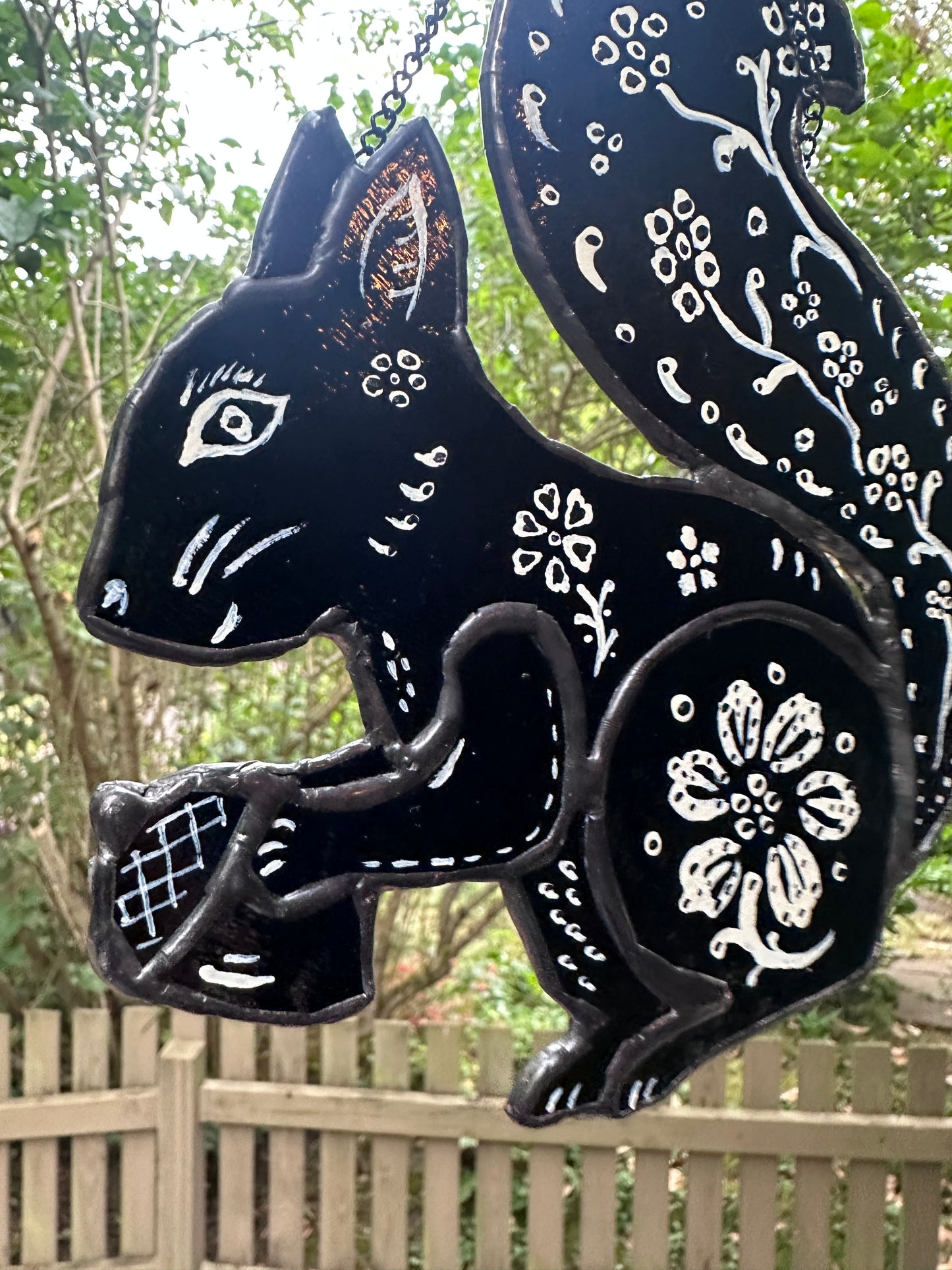 Folk Art Squirrel Suncatcher