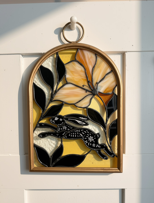 Folk Art Rabbit Panel (Framed)